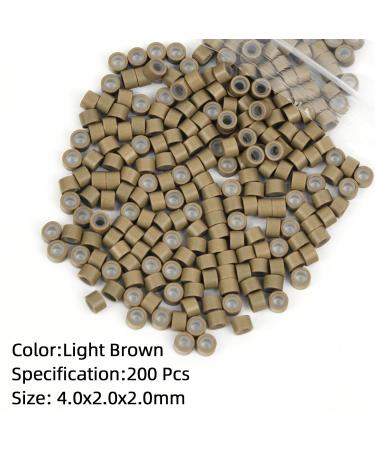 Vlasy 200 Pcs Silicone Micro Rings for I Tip Hair Extensions 4mm Micro Nano Beads Micro Links Hair Beads (Light Brown) Micro-4mm-200Pcs Light Brown - Buy Online on GoSupps.com