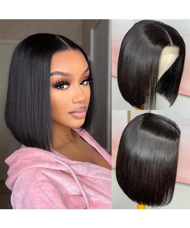 10 Inch Black Bob Wig Human Hair 13x4 HD Frontal 180% Density for Black Women - Buy Online on GoSupps.com