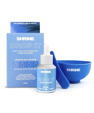 SHRINE Drop It Semi-Permanent Hair Dye Drops Blue 20ml (Pack of 1) blue 1 count (Pack of 1)