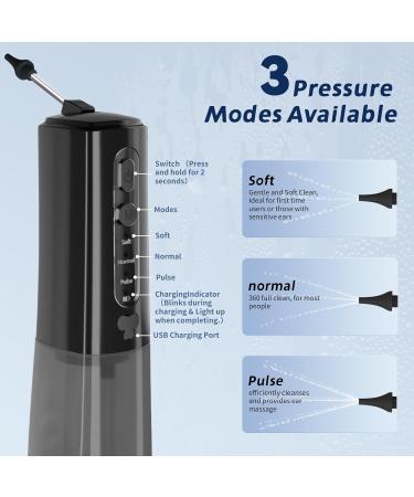 Water-Powered Ear Wax Removal Kit | Electric Irrigation Cleaner with 3 Pressure Modes & 4 Tips - Effective Ear Wax Remover (Black) for International Shipping - Buy Online on GoSupps.com