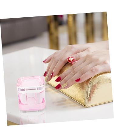 SOESFOUFU Glass Jar Nail Art Brush Cup Pink Crystal Glass Heart-shaped Manicure Tools Acrylic Nails 5.70X5.40X5.40CM Pink - Buy Online on GoSupps.com