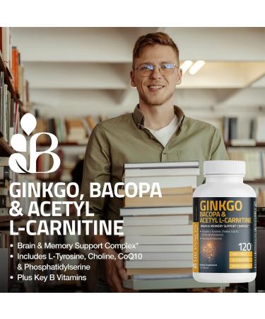 Bronson Ginkgo, Bacopa & Acetyl L-Carnitine Brain & Memory Support Complex with L-Tyrosine, Choline, CoQ10 & Phosphatidylserine Plus Key B Vitamins Non-GMO, 30 Tablets 30 Count (Pack of 1) - Buy Online on GoSupps.com