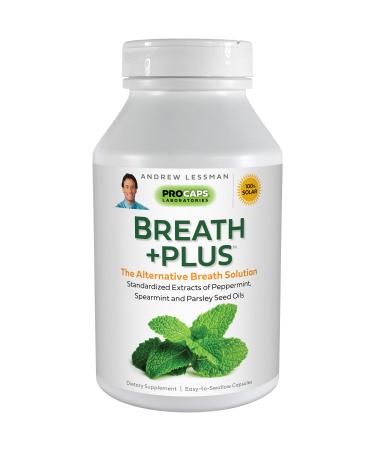Andrew Lessman Breath Plus 60 Softgels Natural Breath Freshener Helps Eliminate Odors from Food Smoking Morning Breath from The Inside Out with Peppermint & Spearmint. Easy to Swallow Softgels 60 Count (Pack of 1)