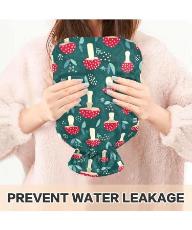 Naanle Red Mushrooms Hot Water Bottle 2L - Large Heating & Pain Relief Therapy with Cover | Ideal for Bed Hands & Feet - Buy Online on GoSupps.com