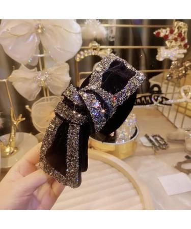 Faylay Fashion Gothic Glitter Rhinestone Crystal Velvet Bow Hairband - Headband-A1 - Buy Online on GoSupps.com