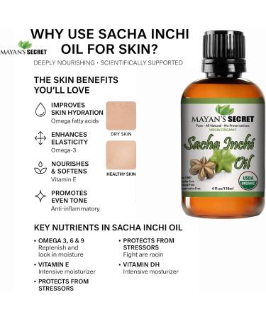 Mayan's Secret Sacha Inchi Oil - USDA Certified Organic Omega-3-6-9 - Buy Online on GoSupps.com