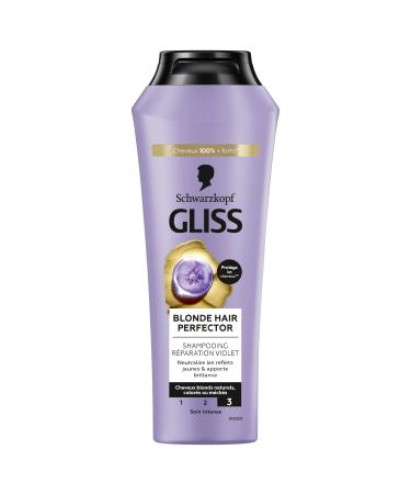 Schwarzkopf - GLISS - Violet Repair Shampoo - Blonde Hair Perfector - Neutralizes Yellow Highlights - Adds Shine - Natural Colored or Highlighted Blonde Hair - Intense Care - 250ml