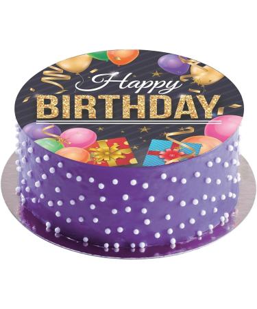 Dekora Happy Birthday Wafer Disc for Cake Edible Cake Topper for Birthday Cake Round 20 CM - Buy Online on GoSupps.com