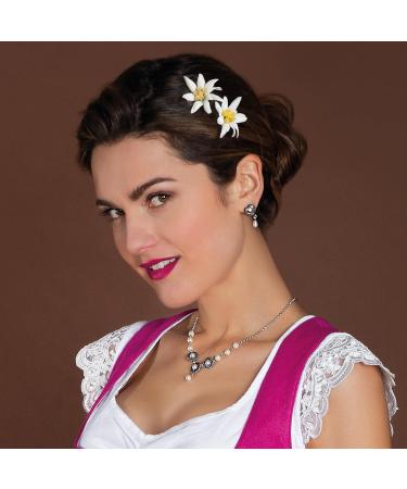 Alpenfl stern Edelweiss Hair Clips Set of 3 | Traditional Cream-White Clips for Stylish Hairstyles - ADV104 - Buy Online on GoSupps.com