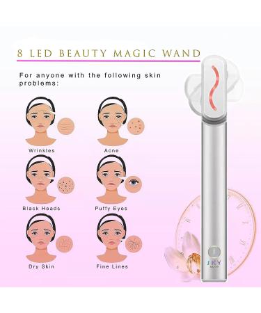 Sky Bliss Face Wand | Anti Aging Skin Care Device | Red Light Therapy & Microcurrent Tool | Lifts, Firms, & Reduces Wrinkles | Face & Neck Massager (Pink) - Buy Online on GoSupps.com