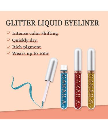Rechoo 8 Colors Glitter Liquid Eye Liner Set - Waterproof, Long Lasting Shiny Eye Liners Pencil - 8 Glitter Colors - Buy Online on GoSupps.com