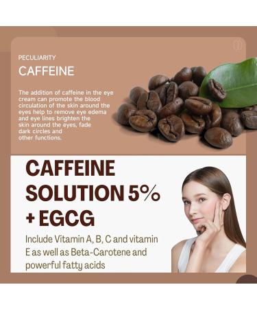 Caffeine Solution 5%+EGCG Eye Serum Caffeine Eye Serum Caffeine Eye Cream Anti Aging Under Eye Cream for Dark Circles and Puffy Eyes Instant Wrinkle Removerl Fade Fine Line Eye Bag Removal-30ml - Buy Online on GoSupps.com