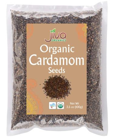 Jiva Organics Organic Cardamom Seeds Black (Decorticated) 3.5 Ounce Bag - Premium, Non-GMO - Buy Online on GoSupps.com