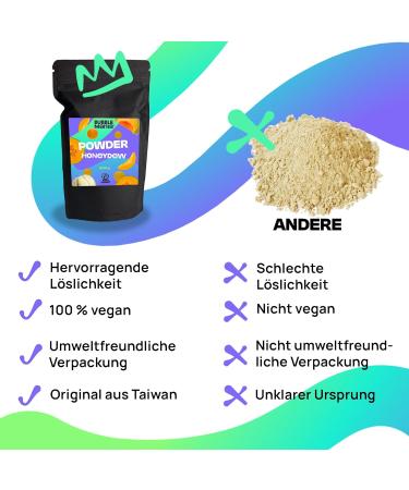 Honey Melon Bubble Tea Powder | Vegan Milk Tea | 500g High-Quality Ingredients for Strong Flavor | Ideal for Bubble Tea - Buy Online on GoSupps.com