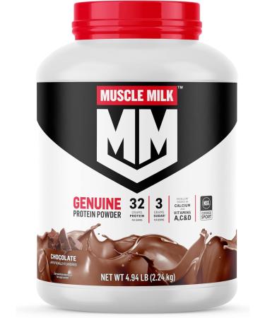 Muscle Milk 100% Whey Protein Powder Vanilla 5 Pound 68 Servings 25g Protein 2g Sugar & Genuine Protein Powder Chocolate 4.94 Pound 32 Servings 32g Protein 2g Sugar - Buy Online on GoSupps.com