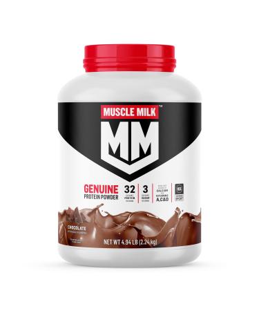 Muscle Milk Genuine Protein Powder, Chocolate, 4.94 Pound, 32 Servings, 32g Protein, 2g Sugar, Calcium, Vitamins A, C & D, NSF Certified for Sport, Energizing Snack, Packaging May Vary Chocolate 4.94 Pound (Pack of 1)