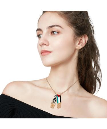 OralGos Ethnic Scarf Pendant Necklace - Adjustable Clavicle Chain Fashion Choker Jewelry for Women | International Shipping - Buy Online on GoSupps.com