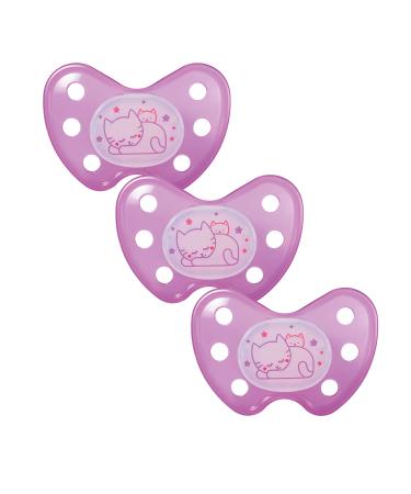 Dentistar Silikon Night Schnuller in the 3 Set - Size 3 Baby Schnuller from 14 months - Nucky lights in the dark - Luminous snull with dental level - Made in Germany - Cat pink - Buy Online on GoSupps.com