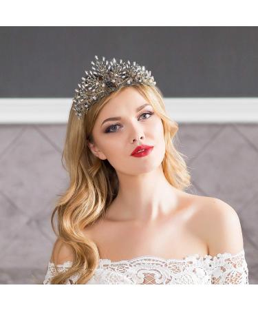 Frcolor Vintage Baroque Crown - Black Alloy Prom Queen Bridal Tiara & Wedding Headpiece | International Shipping Available - Buy Online on GoSupps.com