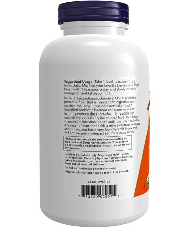 Organic Inulin Prebiotic Powder 1 lb - Now Foods | Boost Gut Health - Buy Online on GoSupps.com