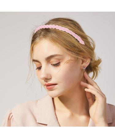 Drnytunk Pearl Floral Padded Headband - Vintage Wide Bandana Hair Accessory for Women in Pink - Buy Online on GoSupps.com