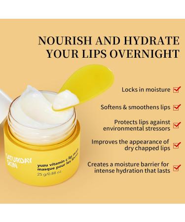 Saturday Skin Yuzu Vitamin C Lip Mask - Overnight Hydrating Balm for All Skin Types | Vegan Non-Sticky & Cruelty-Free - Buy Online on GoSupps.com