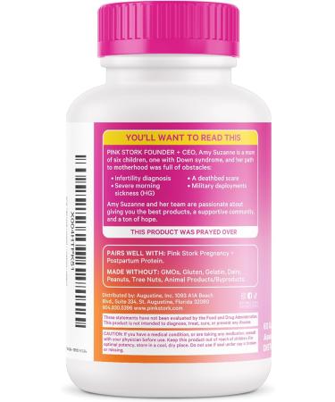 Pink Stork Fertility + Prenatal + Postnatal Gummy Vitamins Full Motherhood Journey Support Multivitamin with Folate B Vitamins Zinc & Biotin Postpartum Essentials - 60 Assorted Fruit Gummies - Buy Online on GoSupps.com