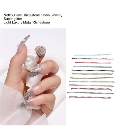 Sonew 2 Boxes Nail Art Chains 12 Colors Metal Nail Rhinestones Chains Shining Nail Charms Decoration for Salon - Buy Online on GoSupps.com
