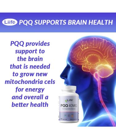 LIIFE High Potency PQQ 40mg (30 Servings) Pyrroloquinoline Quinone as PureQQ for Mitochondrial Support Cognitive Health & Energy Boost -Non-GMO Soy-Free Gluten-Free - Buy Online on GoSupps.com