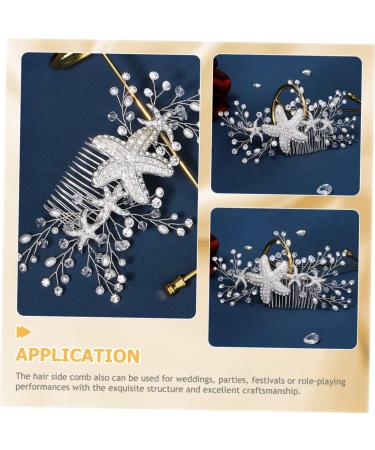 Beatifufu Starfish Hair Comb Hair Comb Hair Side Combs Wedding Hair Accessories for Brides Bridal Hair Comb Hair Comb Accessory Bridal Headpieces for Wedding Decorative Hair Combs - Buy Online on GoSupps.com