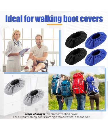 Fracture Walking Boot Cover - 12 Pieces Waterproof Non Skid Foot Brace Cover - Black Gray Blue - Recovery & Reusable - Buy Online on GoSupps.com