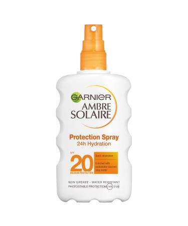Garnier Ambre Solaire Ultra-Hydrating Shea Butter Sun Cream Spray SPF20 Hydrating Medium Sun Protection Spray SPF20 200 ml 200 ml (Pack of 1) Spray Single