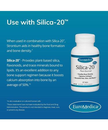 EuroMedica Strontium Capsules - Key Mineral for Bone Health - Supports Formation, Strength & Density - Non-GMO Vegan Kosher - 60ct - Buy Online on GoSupps.com