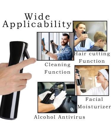 Basetousual 2 Spray Bottle - Continuous Ultra Fine Water Spray for Hairdressers (300ml Black & White) - Perfect Hair Mist for Styling & Hydration - Buy Online on GoSupps.com