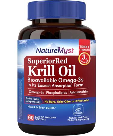 NatureMyst Omega 3s, DHA EPA & Astaxanthin Phospholipids - 1000mg - 60 Liquid Softgels - Buy Online on GoSupps.com