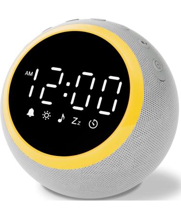 Rohent Sound Machine Alarm Clock for Sleep Digital Alarm Clocks for Bedrooms, 25 Soothing Sounds - Gray