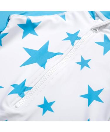 BONVERANO Baby Boys Swimsuit | Long-Sleeve One Piece Swimwear | UPF 50+ Sun Protection | Blue Star | 9-12 Months - Buy Online on GoSupps.com