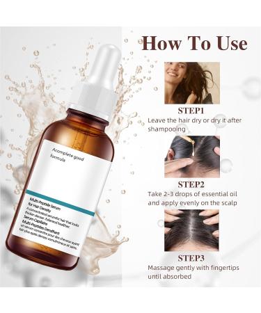 Smdrafy 30 ml Multi Peptides for Hair Scalp Serum volume serum with multiple peptides hydrating serum hair loss control for men and women strengthens and reduces mane - Buy Online on GoSupps.com