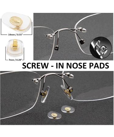 Eyeglass Repair Kit BAZQU - 5 Pairs Nose Pads, Screws, Screwdriver, Tweezers - Gold - Buy Online on GoSupps.com