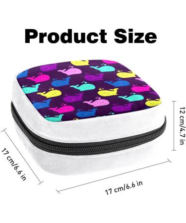 Colorful Whale Background Sanitary Napkin Storage Bag - Period Tampon Makeup Pad Pouch Color2775 - Buy Online on GoSupps.com