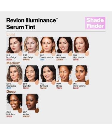 Revlon Illuminance Tinted Serum triple hyaluronic acid evens skin tone over time and hydrates all day long SPF 15 213 Light Natural 28 ml - Buy Online on GoSupps.com