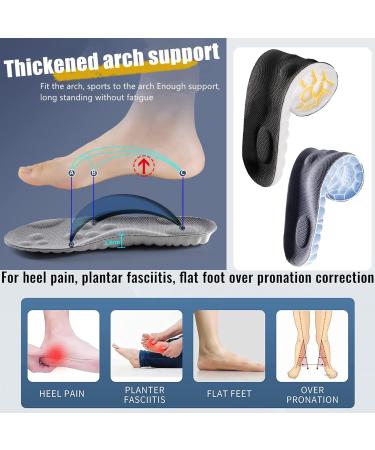 Buy 4D Memory Foam Insoles - U-Shape Comfort Inserts with Strong Arch Support (Black & Grey Size 45-46) for Optimal Foot Comfort - International Shipping Available - Buy Online on GoSupps.com