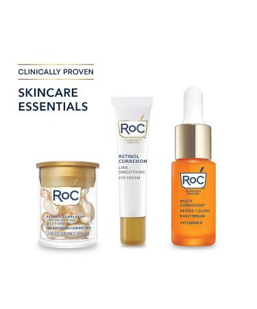 RoC AM + PM Travel Gift Set: Retinol Eye Cream, Capsules, Vitamin C Serum - 10ct - Buy Online on GoSupps.com