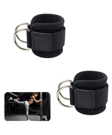 Ksvaye 1 couple fitness foot loops cable pull with D-ring padded ankle straps gym footstage sport foot cuff kickback loop adjustable ankle straps for women men men - Buy Online on GoSupps.com