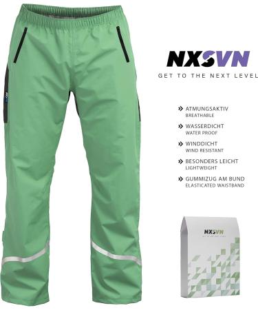 Rubberneck NXSVN Bicycle Rain Pants - Breathable Reflective with 3M Reflectors - Size L Green for Ultimate Comfort & Safety - Buy Online on GoSupps.com