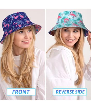 Reversible Pink Flamingo Bucket Hat | Packable Unisex Sun Cap for Outdoor Activities - Buy Online on GoSupps.com