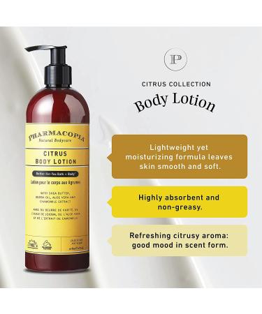 Pharmacopia Citrus Body Lotion 16 oz - Natural, Organic & Vegan Moisturizing Cream - Buy Online on GoSupps.com