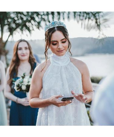 Blue Crystal Tiaras Crowns for Women & Girls - Perfect for Birthday Parties, Weddings, Proms - Includes Combs - Gift Idea - Buy Online on GoSupps.com