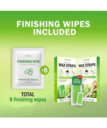 Wax Strips Hair Removal Kit for Women and Men - 52 Count - Facial, Eyebrow, Body, Arm, Leg, Brazilian, Underarm, Bikini - Hypoallergenic, Sensitive Formula - Home Waxing Solution for All Skin Types - Buy Online on GoSupps.com