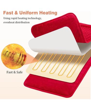 Large Electric Heating Pad for Back, Neck, Menstrual Pain Relief - 6 Heat Levels, 4 Timers, Auto Shut Off - 17 x 33 Red - Buy Online on GoSupps.com